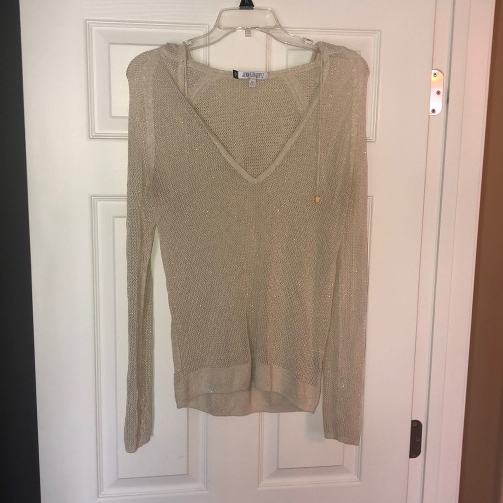 Netted long sleeve sweater